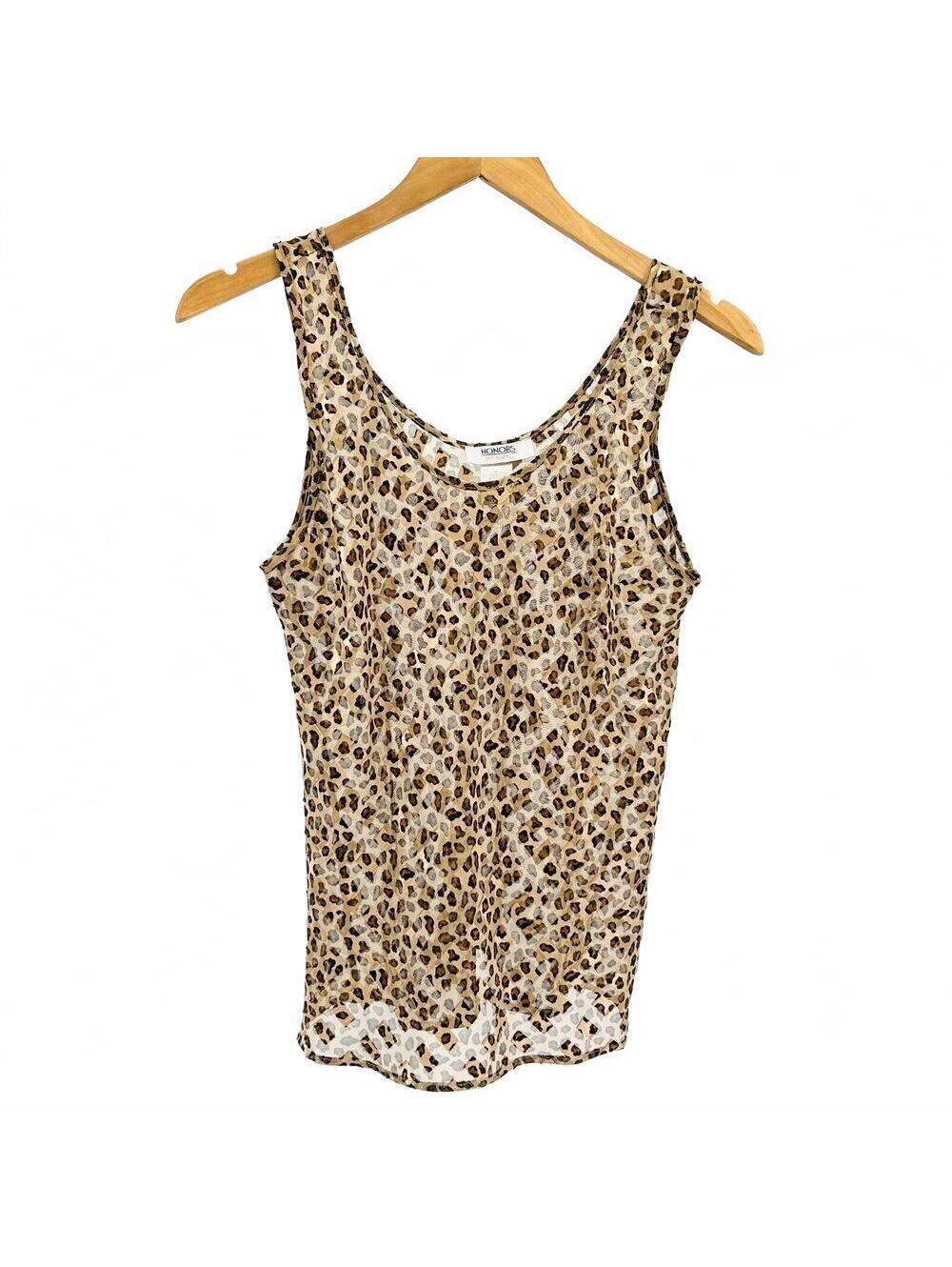 Vintage 90s Honors Intimates Leopard Metallic Chemise